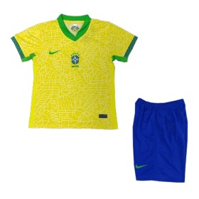 Camisolas Brasil Criança 1º Equipamento Principal 2024 Manga Curta